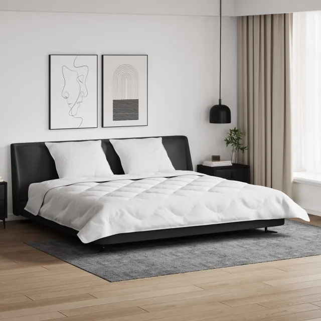 vidaXL Winter Dekbed met kussen 3 st Wit Microvezel