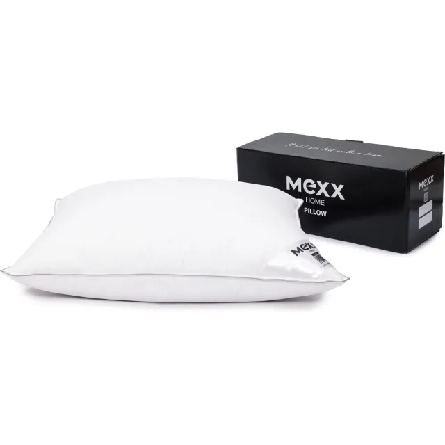 Mexx Excellent - Hoofdkussen hard - dons en veren - katoenen tijk - absorberend - 60 cm x 70 cm Wit