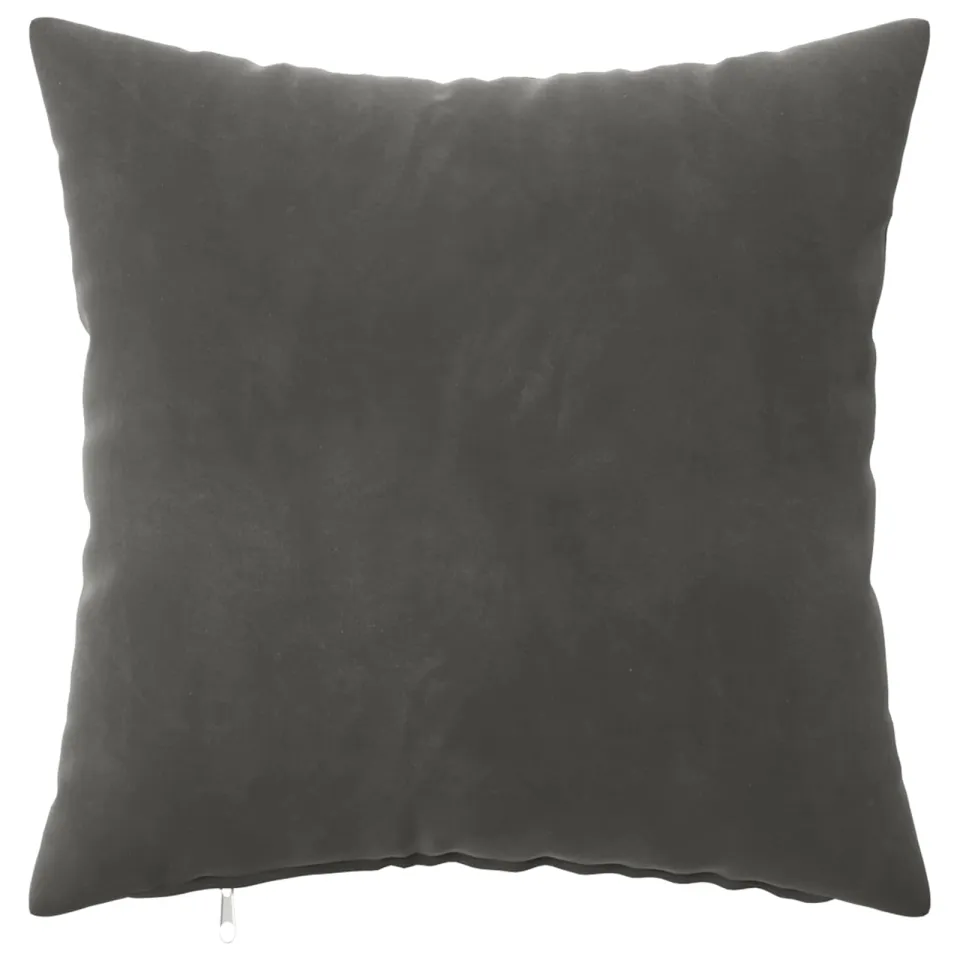 vidaXL Kussensloop 2 st HEERLEN Donkergrijs 35 x 35 cm fluweel