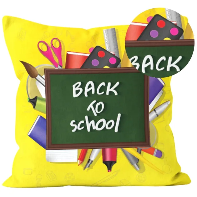 DOMAREX Decoratieve Kinderkussenhoes 45x45 cm - School Thema Multicolor