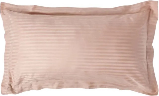 Homescapes Satijn Streep Katoen Kussensloop 50x90 cm met Sierrand – Taupe-beige – 100% Egyptisch Katoen Satijn – Draaddichtheid 330
