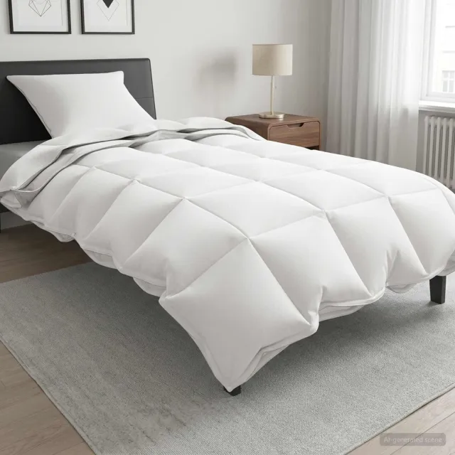 vidaXL Dekbedset 2 st 140 x 200 cm Alle seizoenen 150 + 250 gsm dekbed Wit