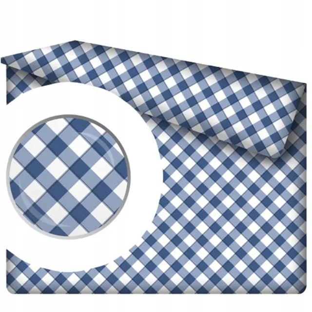 Designpremium Merkloos Katoenen Hoeslaken Geruit Blauw-Wit 160x200 cm Blauw-Wit Geruit