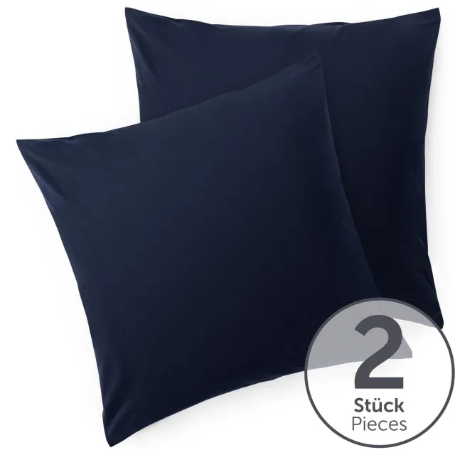 Blumtal Set Van 2 Kussenslopen - Superzachte Premium Jersey Kussenhoes - 100% Katoen - 60 x 60 cm - Donkerblauw