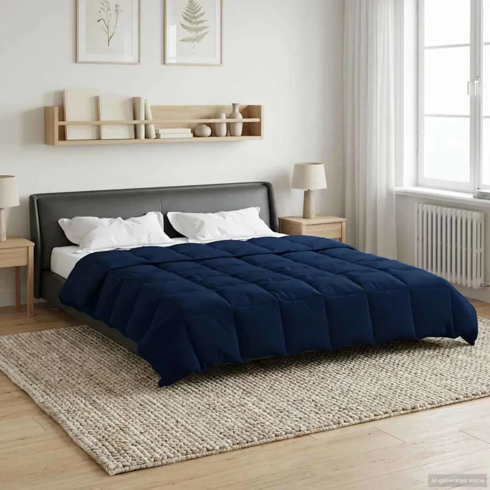 vidaXL Zomer Dekbed 240 x 260 cm Zomer Microfiber (100% polyester) blauw, foto 4