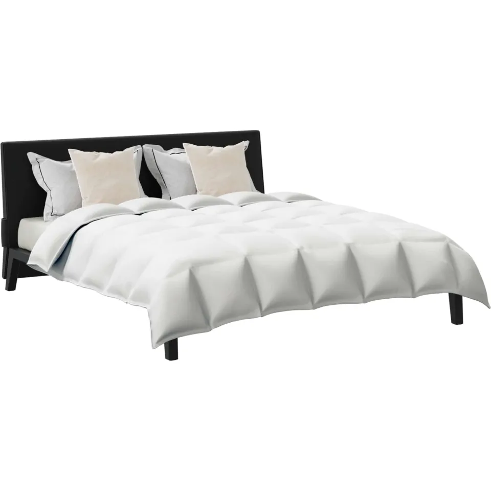 vidaXL Dekbed Set met kussen 3 st Wit Donsveertjes, foto 3