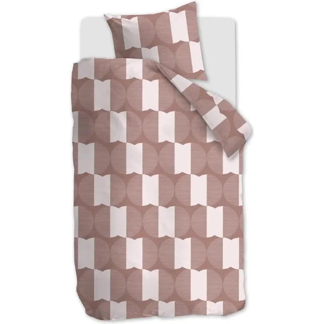 vtwonen Check Mate dekbedovertrek - Eenpersoons - 140x200/220 - Steenrood