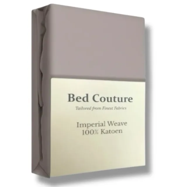 Bed Couture Hoeslaken van 100% Katoen - Tweepersoons 160x200cm - Hoekhoogte 30cm - Ultra Zacht en Duurzaam - Taupe