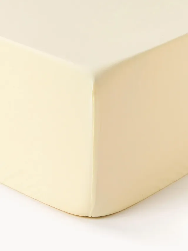Westwing Collection Boxspring hoeslaken Elsie, katoen perkal Geel