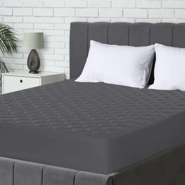 Ibenzoa Hoogwaardige Gewatteerde Matrasbeschermer voor Optimaal Slaapcomfort, 90 x 200 cm, Grijs