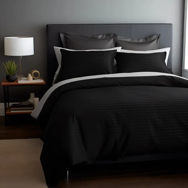 Darymex Luxury cotton Beddengoed Set met Kussensloop 160x200 cm Zwart