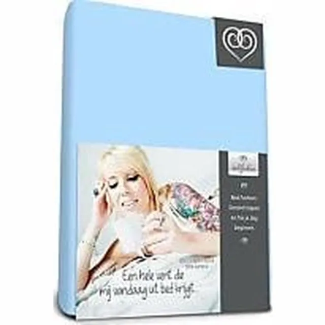 Bed-Fashion jersey hoeslaken Bleu - 160 x 210 cm - Bleu