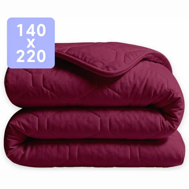 Happybed Dekbed zonder overtrek 140x220 - Wasbaar Dekbed - Bedrukt dekbed zonder hoes - Hoesloos Dekbed - Eenpersoonsdekbed - Crimson Plum