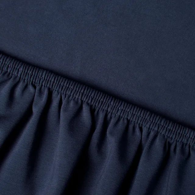 kayori Saiko Topper Hoeslaken Premium Jersey - 120-130x200-220cm - Matrasdikte 12 cm - Biologisch Katoen - Navy