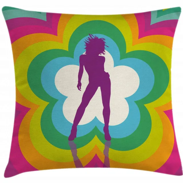 ABAKUHAUS Psychedelische Kussenhoes – Blumenfrauentanz – Dubbelzijdig – 40x40 cm Lila