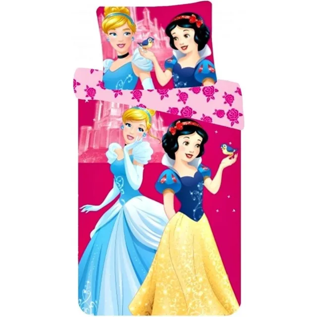 Disney Princess Peuterdekbedovertrek Assenpoester en sneeuwwitje 90 x 140 cm - Katoen Roze