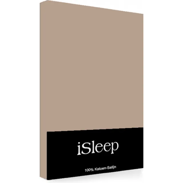 iSleep Satijn-Katoen Kussenslopen (2 stuks) - 60x70 cm - Licht Bruin