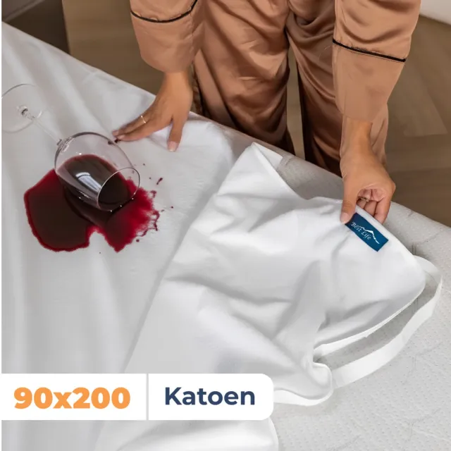 Best Life Waterdichte Matrasbeschermer 90x200 - Molton - Matrashoes Wit