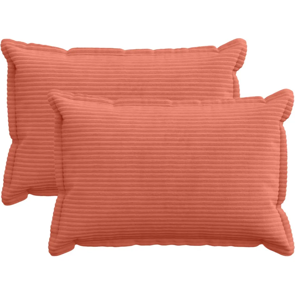 vidaXL Kussensloop 2 st HOUTEN Rood-oranje 50 x 70 cm corduroy, foto 3