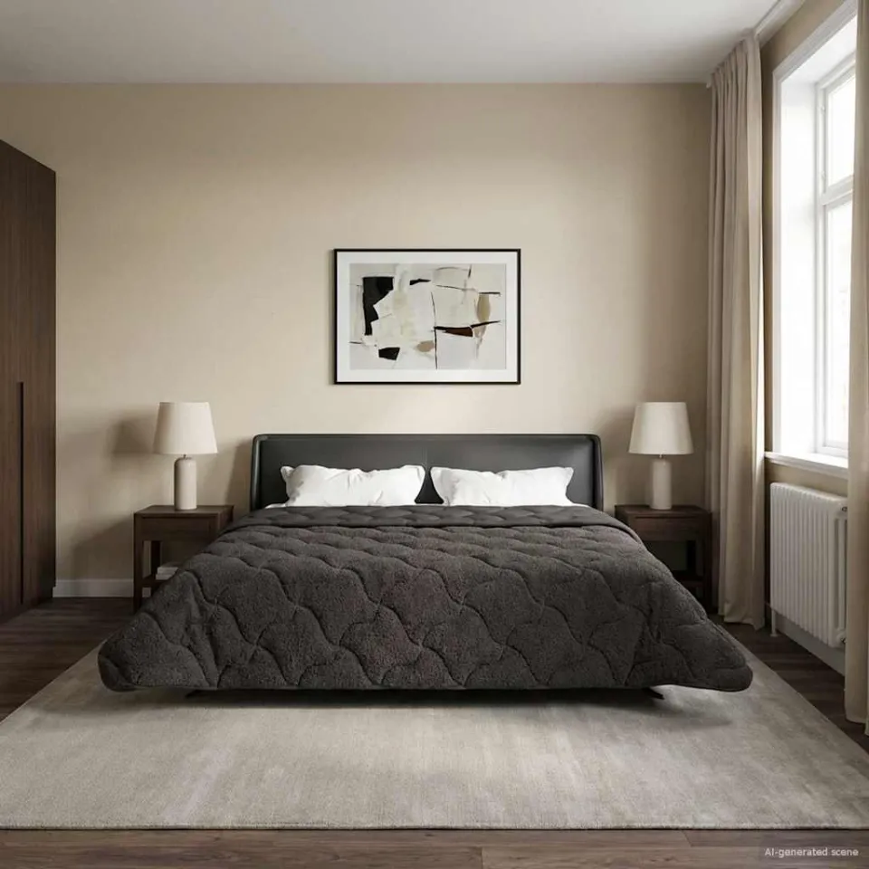 vidaXL Zomer Dekbed 200 x 200 cm Zomer Antraciet Ademend, foto 4