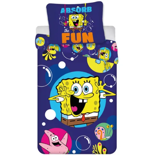 Spongebob dekbedovertrek 100 x 135 cm Katoen Blauw