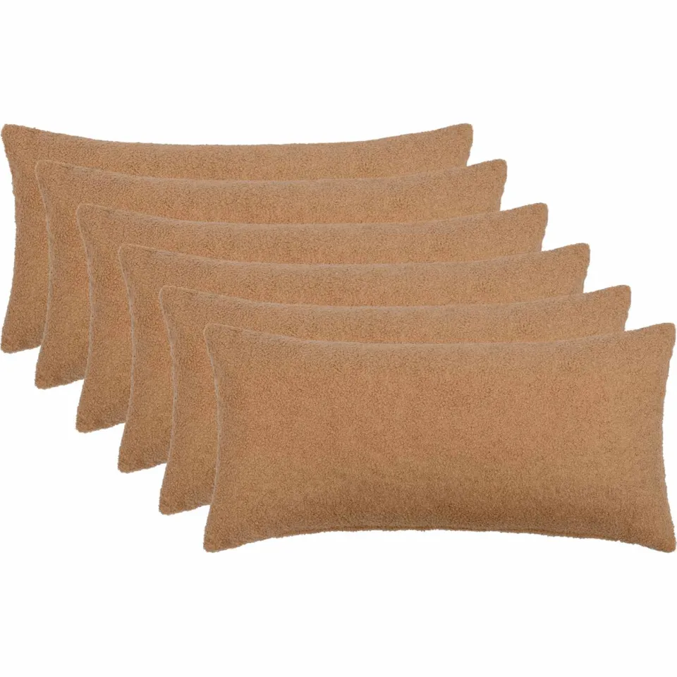 vidaXL Kussensloop 6 st HEERLEN Beige 40 x 70 cm Bouclé, foto 3
