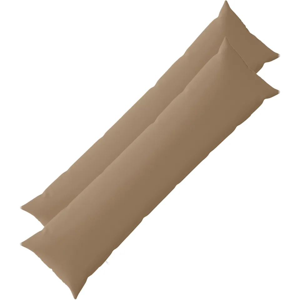 vidaXL Kussensloop 2 st HEERLEN Taupe 40 x 145 cm Polyester