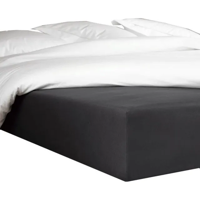 De Witte Lietaer hoeslaken Bumblebee 90 x 200 cm h40 katoen donkergrijs