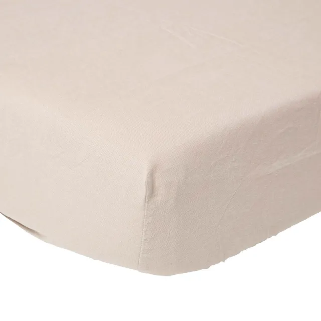 Homescapes linnen hoeslaken extra hoog - beige-naturel, 90 x 190 cm