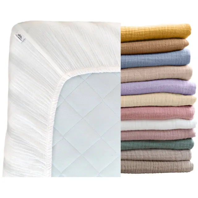 Lilimaus Hoeslaken 140x200 cm - mousseline katoen - matrashoogte tot 20 cm - wit
