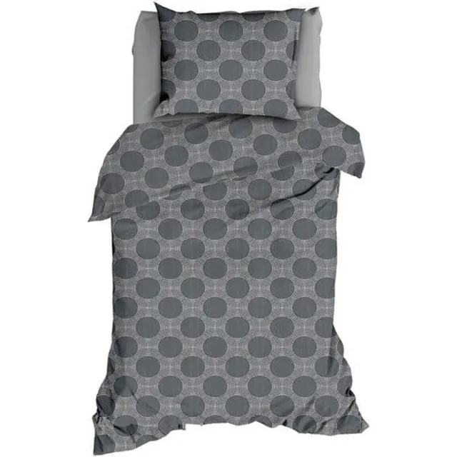 Satin d'Or Rivolta Dekbedovertrek - Eenpersoons - 140x200/220 cm - Antracite
