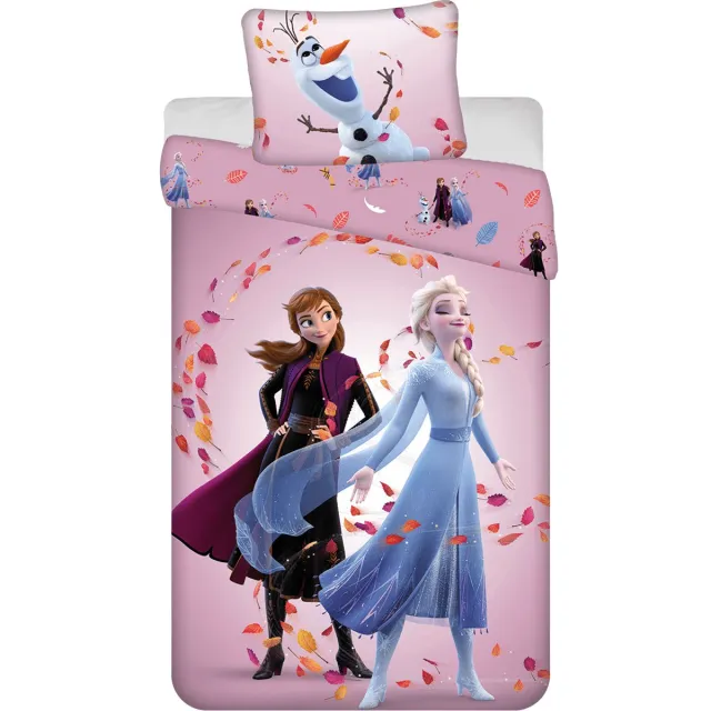 Disney Frozen Dekbedovertrek Magisch- 140 x 200 cm - Katoen - 50x 70cm Roze