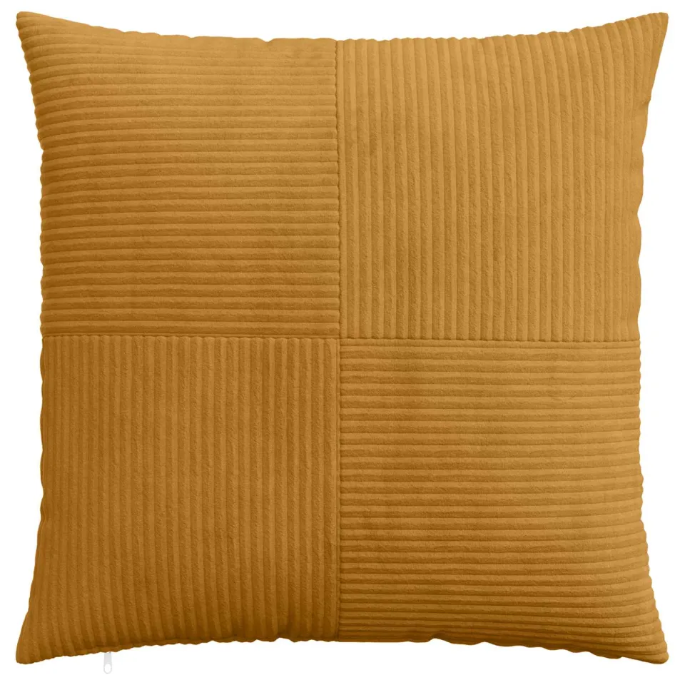 vidaXL Kussensloop 2 st ALMELO Geel 55 x 55 cm corduroy