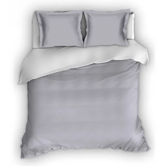 Romanette Comtesse flanel dekbedovertrek Zilver/Wit Lits-jumeaux (270x200/220 cm + 2 slopen)