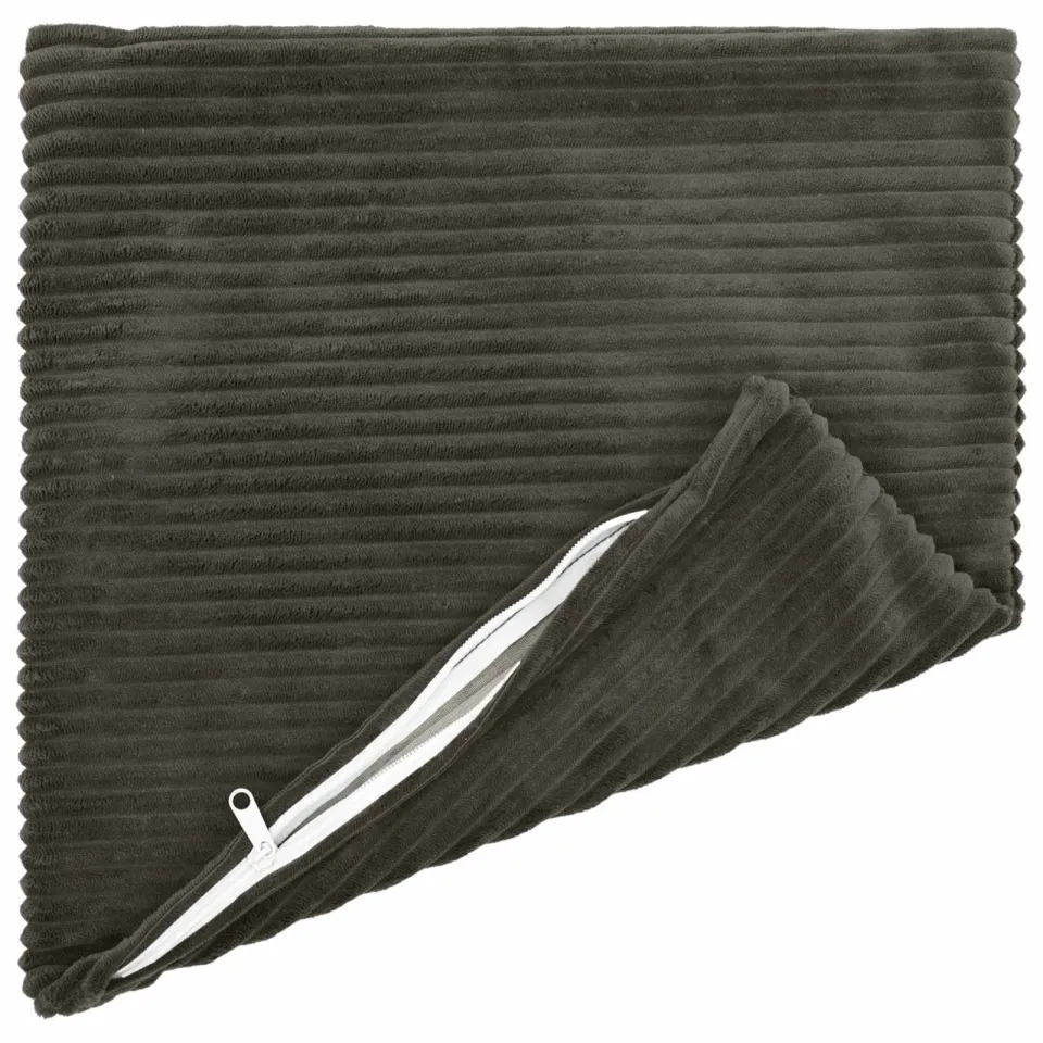 vidaXL Kussensloop 2 st HEERLEN Antracietkleurig 50 x 50 cm corduroy, foto 4