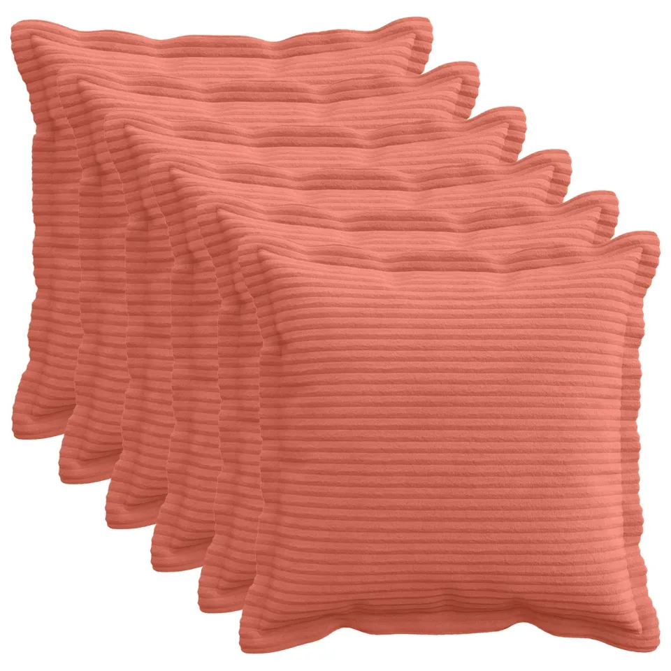 vidaXL Kussensloop 6 st HOUTEN Rood-oranje 35 x 35 cm corduroy, foto 3