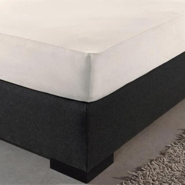dekbeddenwereld hoeslaken- jersey- stretch-1 persoons- 90x200+30cm- geschikt voor boxspring- creme Créme