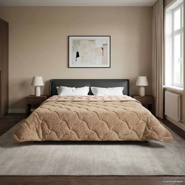 vidaXL Winter Dekbed 200 x 200 cm Winter Taupe Ademend
