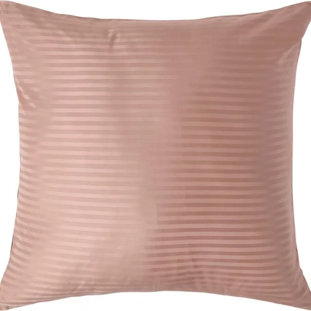 Homescapes Satijn Streep Katoen Kussensloop 80x80 cm – Taupe-beige – 100% Egyptisch Katoen – Draaddichtheid 330