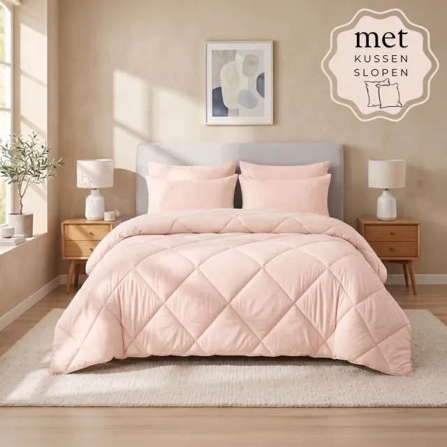 Sleep comfy Deluxe 2-in-1 Zomer Dekbed - 240x220 cm - Potpourri - met 2 Kussenslopen 60x70 cm - Dekbed zonder overtrek - Ademend & Anti Allergie - Hoesloos Dekbed - Stijl, Comfort en Innovatie voor Elke Dag & Nacht - Camping & In de Caravan