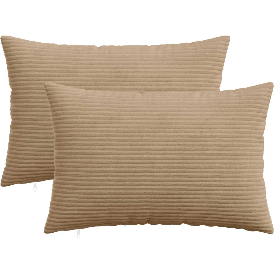 vidaXL Kussensloop 2 st HEERLEN Bruin 50 x 70 cm corduroy