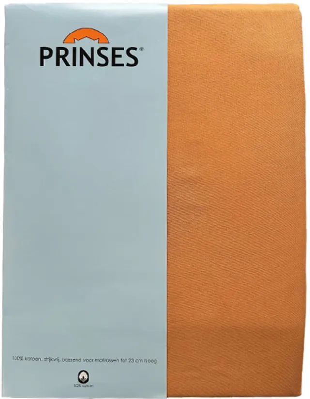Prinses Katoenen Hoeslaken - 100% Katoen - 80x200 cm - Eenpersoons - Hoekhoogte Max 23 cm - Curry - Comfortabel & Ademend - Restant Actie!