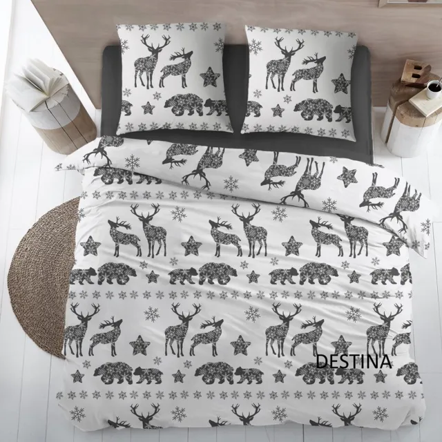 Lekker Snoozen Dekbedovertrek - Lekker Snoozen - Destina - Flanel Wit Grijs