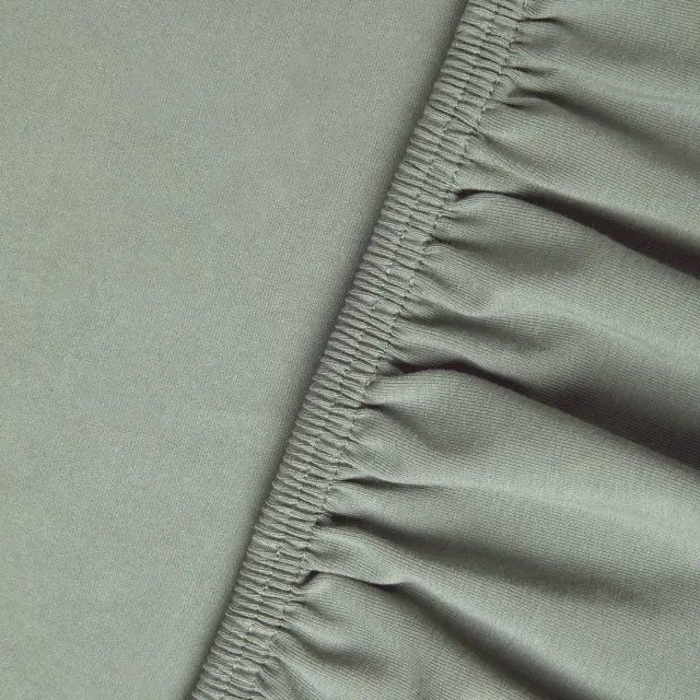 kayori Shizu Hoeslaken Jersey Stretch - 180-200x200-220cm - Matrasdikte 35cm - Rondom Elastiek - Biologisch Katoen - Strijkvrij - Lichtgroen