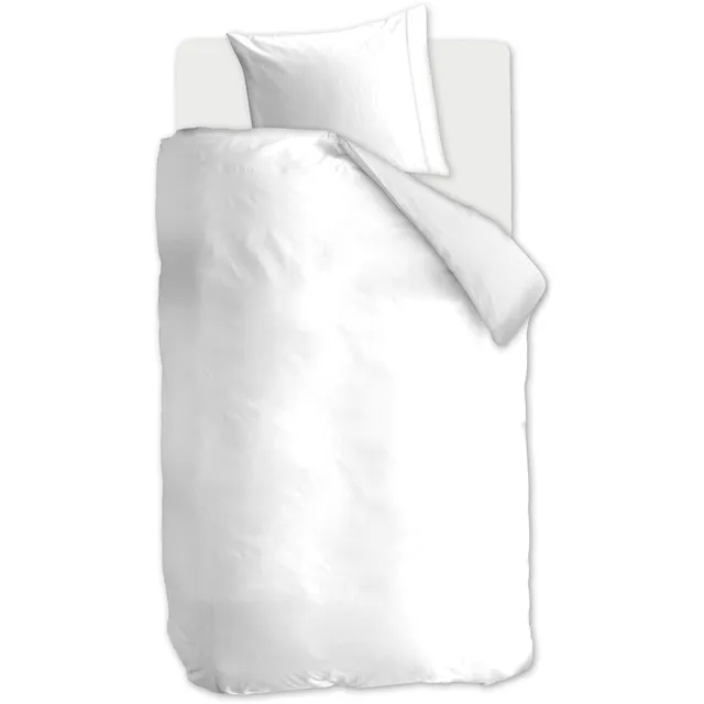 Auping Clear white satin Dekbedovertrek - Eenpersoons 140 x 220 cm - Katoensatijn - Wit