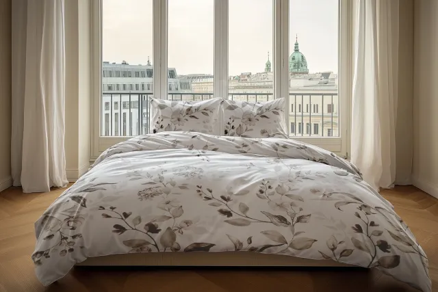 Heckettlane Dekbedovertrek Amara - Beige - Dekbedovertrek van 100% Katoen-Satijn - Dekbedovertrek 200x200-220 cm - Tweepersoons - Wenen Amara Beige