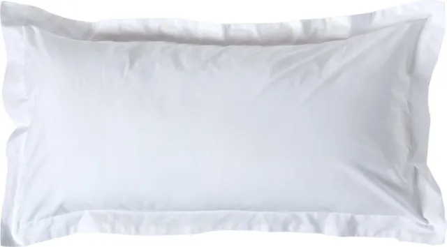 Homescapes Kussensloop 50x90 cm met Rand (Oxford) – Wit – 100% Egyptisch Perkal Katoen – 200 TC