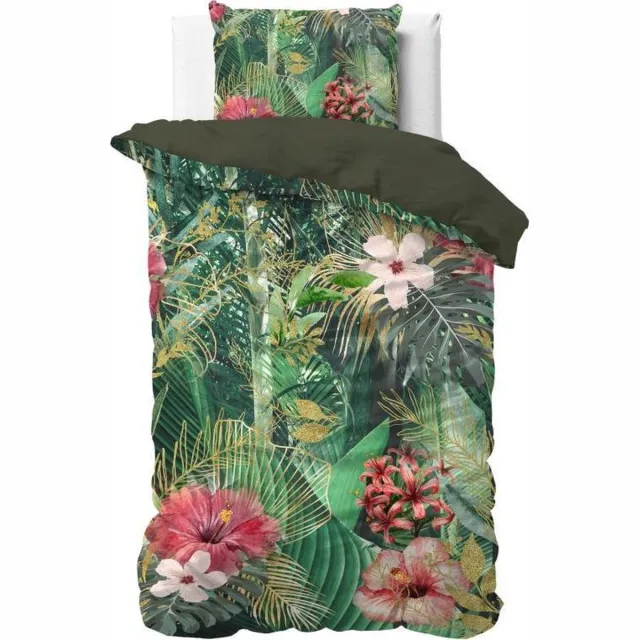 Dreamhouse Scandinavian Mentha - Dekbedovertrek - Eenpersoons - 140x200/220 + 1 kussensloop 60x70 - Groen