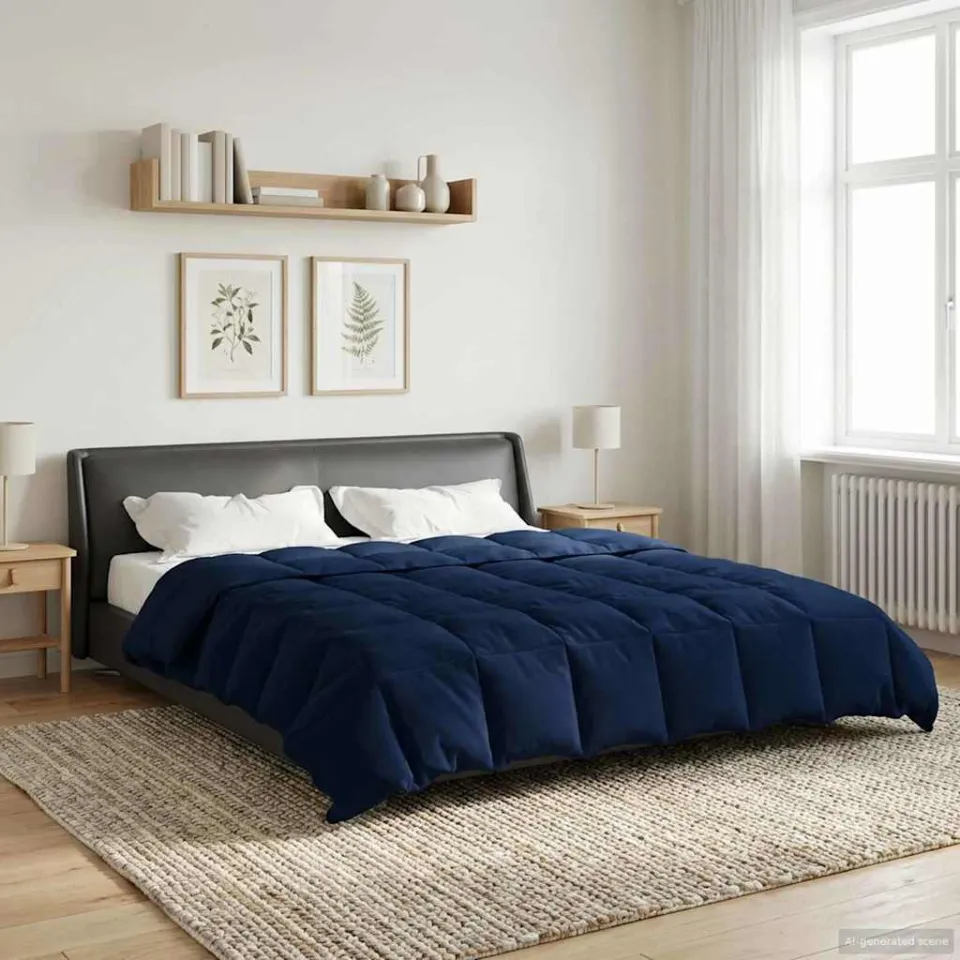 vidaXL Winter Dekbed 220 x 260 cm Winter Microfiber (100% polyester) blauw, foto 4