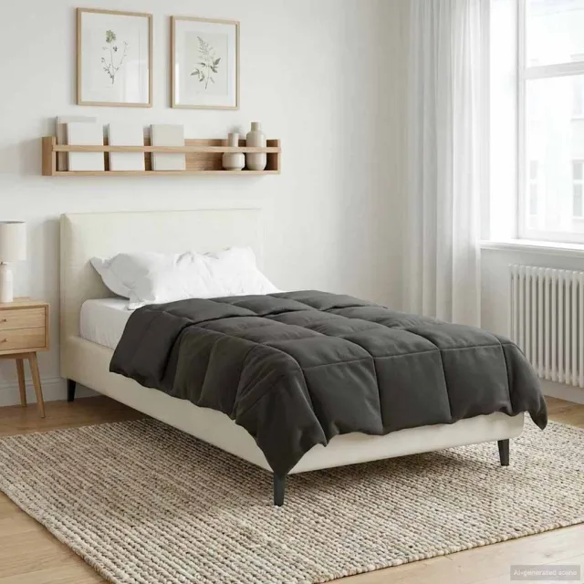 vidaXL Vol jaar dekbed 140 x 220 cm Microfiber (100% polyester) Anthraciet